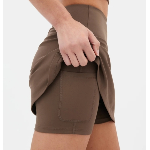 girlfriend collective Dresses & Skirts - Girlfriend Collective Women's Skort Café Size Small High Rise Mini Tennis Skirt